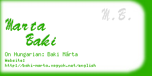 marta baki business card